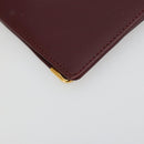CARTIER Must Line Passport Case Leather Bordeaux Gold Auth am11743A-16