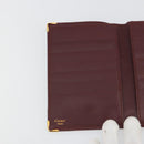 CARTIER Must Line Passport Case Leather Bordeaux Gold Auth am11743A-18