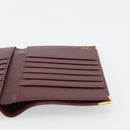 CARTIER Must Line Passport Case Leather Bordeaux Gold Auth am11743A-10