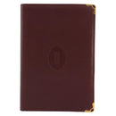 CARTIER Must Line Passport Case Leather Bordeaux Gold Auth am11743A-13