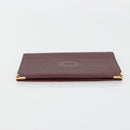 CARTIER Must Line Passport Case Leather Bordeaux Gold Auth am11743A-3