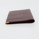 CARTIER Must Line Passport Case Leather Bordeaux Gold Auth am11743A-5