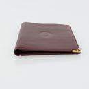 CARTIER Must Line Passport Case Leather Bordeaux Gold Auth am11743A-6