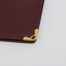 CARTIER Must Line Passport Case Leather Bordeaux Gold Auth am11743A-7