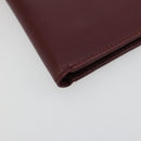 CARTIER Must Line Passport Case Leather Bordeaux Gold Auth am11743A-14