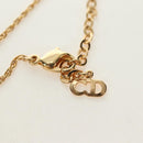 Christian Dior DIOR Logo Strass-Halskette Metall Gold Authentisch am11748V-11