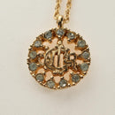 Christian Dior DIOR Logo Strass-Halskette Metall Gold Authentisch am11748V-3