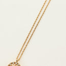 Christian Dior DIOR Logo Strass-Halskette Metall Gold Authentisch am11748V-4