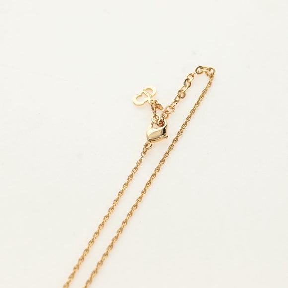 Christian Dior DIOR Logo Strass-Halskette Metall Gold Authentisch am11748V
