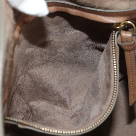 CELINE Luggage Phantom Hand Bag Leather Beige Gold Auth am11750A
