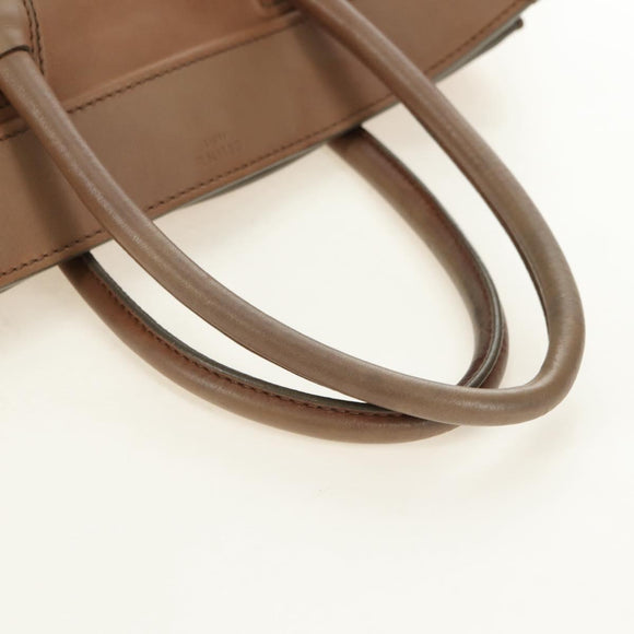 CELINE Luggage Phantom Hand Bag Leather Beige Gold Auth am11750A