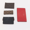 LOUIS VUITTON Gucci Chanel Hermes Jimmy Choo Wallet 8 Set Black Red Auth am11752-14