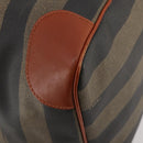 FENDI Pecan Canvas Boston Bag PVC Black Brown Auth am11753-17