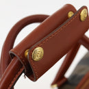 FENDI Pecan Canvas Boston Bag PVC Black Brown Auth am11753-20