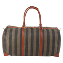FENDI Pecan Canvas Boston Bag PVC Black Brown Auth am11753-2