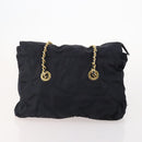 PRADA Chain Tote Bag Nylon 2 Set Navy Black Auth am11754-3