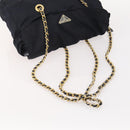 PRADA Chain Tote Bag Nylon 2 Set Navy Black Auth am11754-5