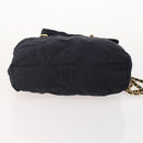 PRADA Chain Tote Bag Nylon 2 Set Navy Black Auth am11754-7