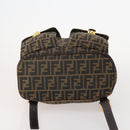 FENDI Zucca Canvas Backpack Brown Black Auth am11755-5