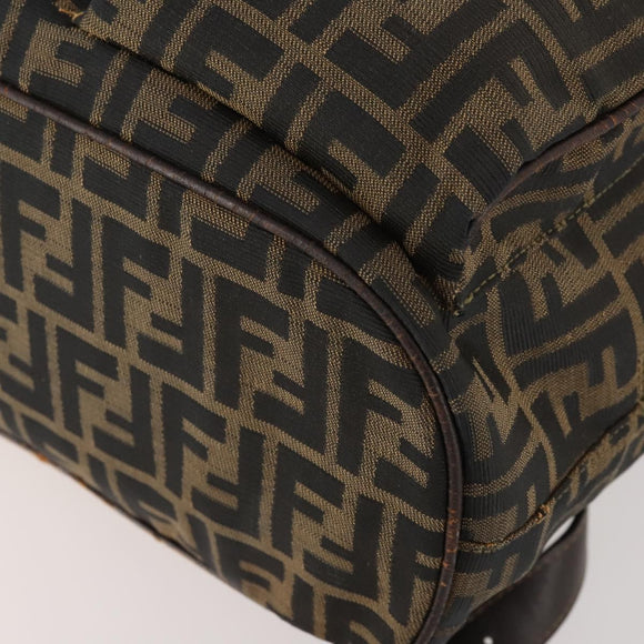 FENDI Zucca Canvas Backpack Brown Black Auth am11755