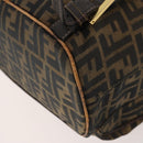 FENDI Zucca Canvas Backpack Brown Black Auth am11755-18