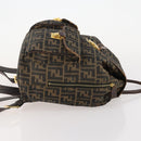 FENDI Zucca Canvas Backpack Brown Black Auth am11755-3