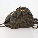 FENDI Zucca Canvas Backpack Brown Black Auth am11755-4