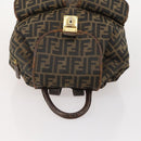 FENDI Zucca Canvas Backpack Brown Black Auth am11755-6