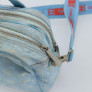 CHANEL New Travel line Hand Bag Canvas 2way Light Blue Silver CC Auth am11756-19