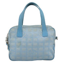 CHANEL New Travel line Hand Bag Canvas 2way Light Blue Silver CC Auth am11756-13