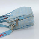 CHANEL New Travel line Hand Bag Canvas 2way Light Blue Silver CC Auth am11756-3
