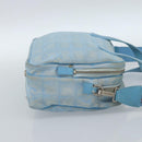 CHANEL New Travel line Hand Bag Canvas 2way Light Blue Silver CC Auth am11756-4