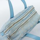 CHANEL New Travel line Hand Bag Canvas 2way Light Blue Silver CC Auth am11756-6