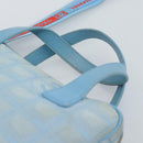 CHANEL New Travel line Hand Bag Canvas 2way Light Blue Silver CC Auth am11756-14