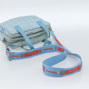 CHANEL New Travel line Hand Bag Canvas 2way Light Blue Silver CC Auth am11756-8