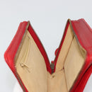 CHANEL Bicolore Pouch Lamb Skin Red Gold CC Auth am11760-18