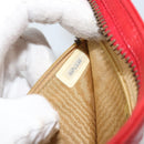 CHANEL Bicolore Pouch Lamb Skin Red Gold CC Auth am11760-12