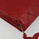 CHANEL Bicolore Pouch Lamb Skin Red Gold CC Auth am11760-14