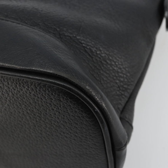 Burberrys Hand Bag Leather Gold Black Auth am11764