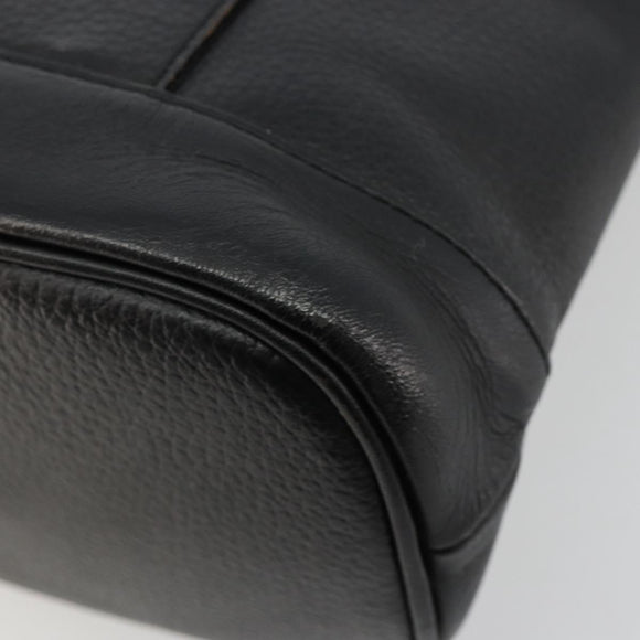 Burberrys Hand Bag Leather Gold Black Auth am11764