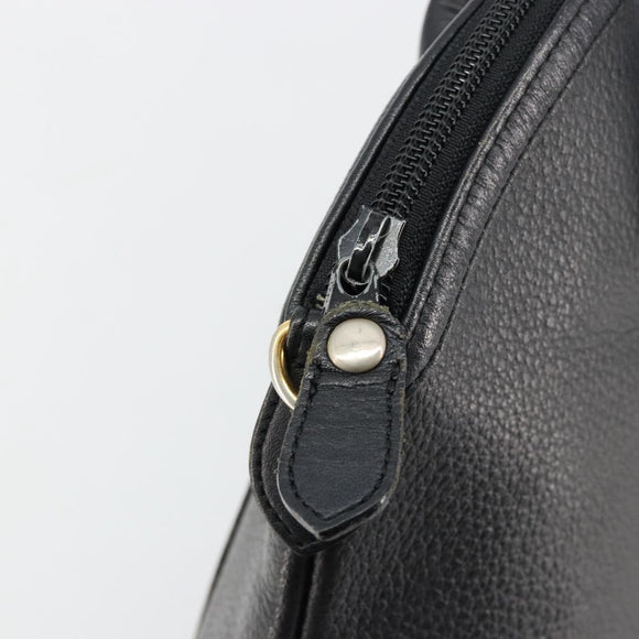 Burberrys Hand Bag Leather Gold Black Auth am11764