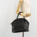 Burberrys Hand Bag Leather Gold Black Auth am11764-22
