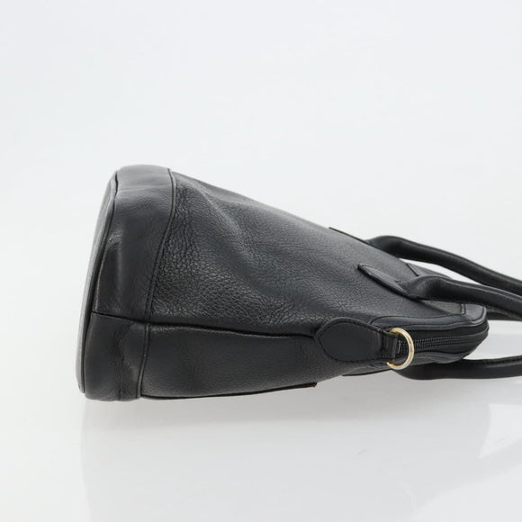 Burberrys Hand Bag Leather Gold Black Auth am11764