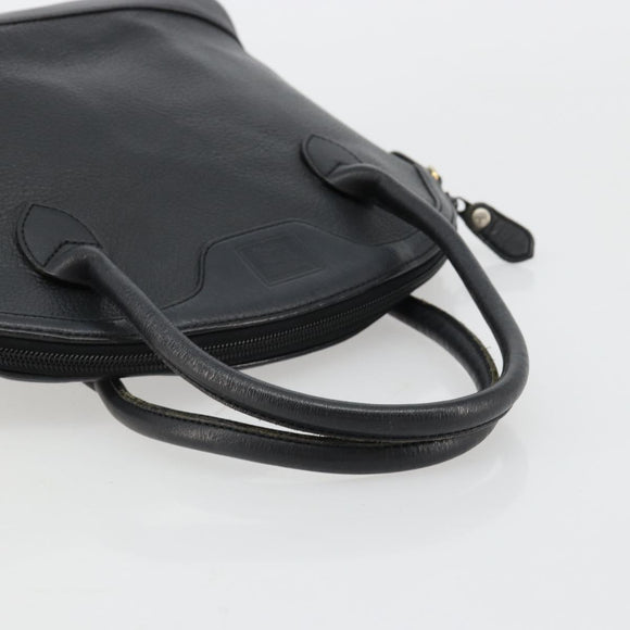 Burberrys Hand Bag Leather Gold Black Auth am11764