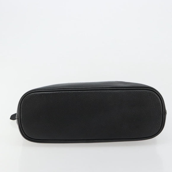 Burberrys Hand Bag Leather Gold Black Auth am11764