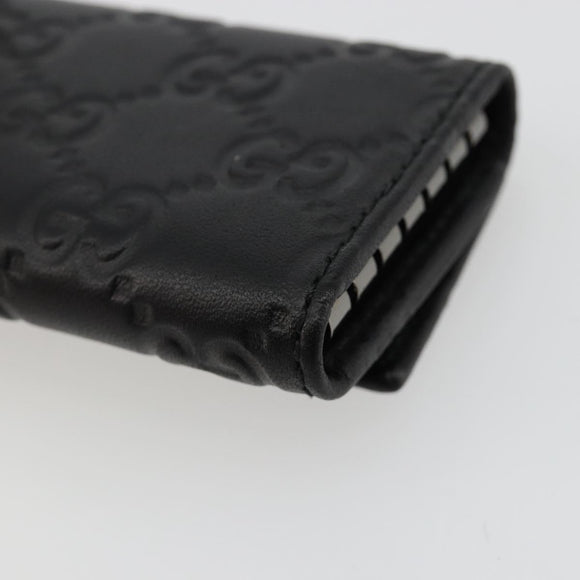 GUCCI Guccissima GG Canvas Key Case Leather Black 237509 Auth am11767V