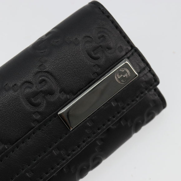 GUCCI Guccissima GG Canvas Key Case Leather Black 237509 Auth am11767V