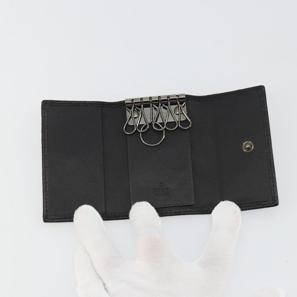 GUCCI Guccissima GG Canvas Key Case Leather Black 237509 Auth am11767V