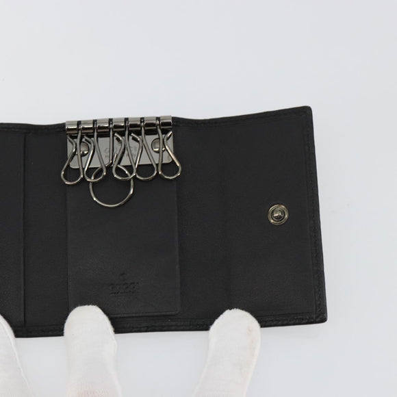 GUCCI Guccissima GG Canvas Key Case Leather Black 237509 Auth am11767V