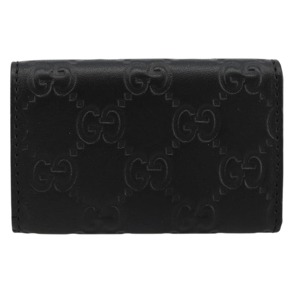 GUCCI Guccissima GG Canvas Key Case Leather Black 237509 Auth am11767V